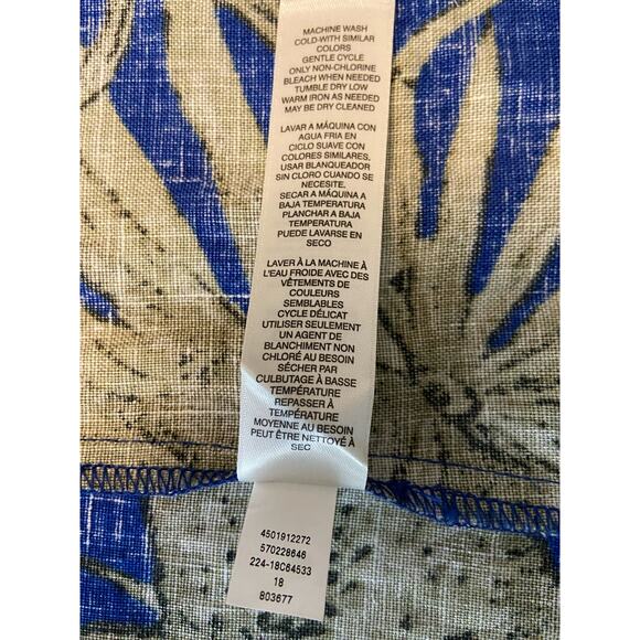 Chicos 1 Tahiti Tropis Linen Jacket Women M Button Front Side Pocket Long Sleeve - Picture 12 of 14